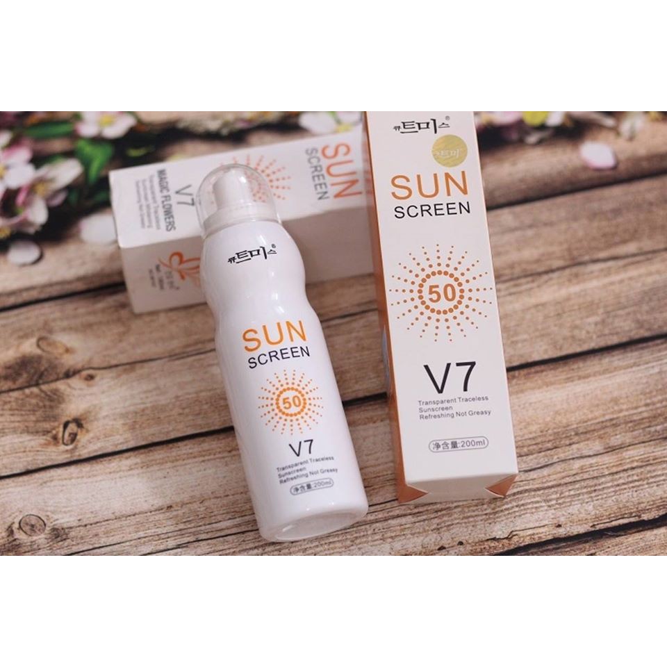 KEM CHỐNG NẮNG V7 SUN SCREEN HÀN QUỐC DẠNG XỊT