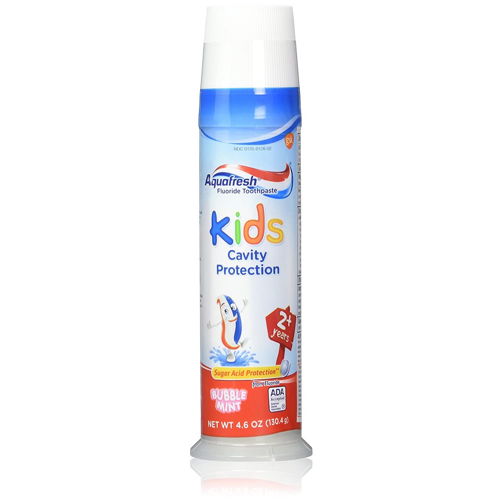 Kem đánh răng Aquafresh Kids Cavity Protection Bubble Mint 130,4g