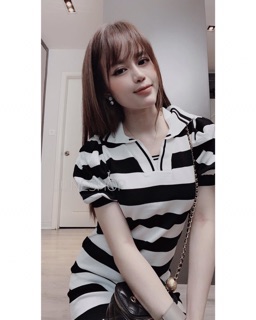VÁY LEN MONGTOGHI CỔ BẺ 2 MÀU