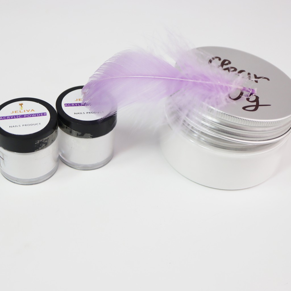 Bột nail đắp móng JELIVA trắng clear ombre nature 30g