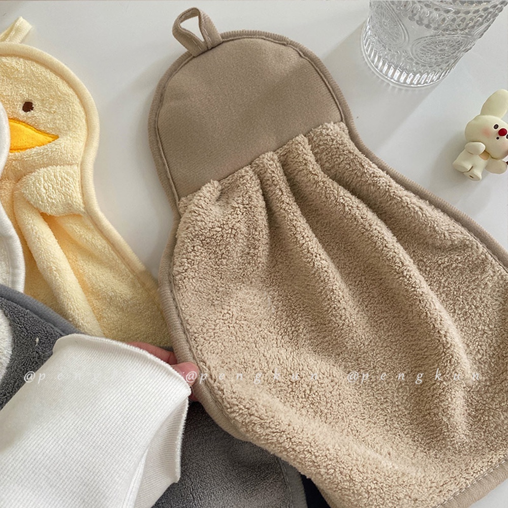 Khăn lau tay vải nhung san hô hình gấu dễ thương thấm hút tốt khăn lau tay gấu dâu