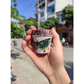 Chậu đất nung 7*7 vẽ tay ❄️❄️❄️