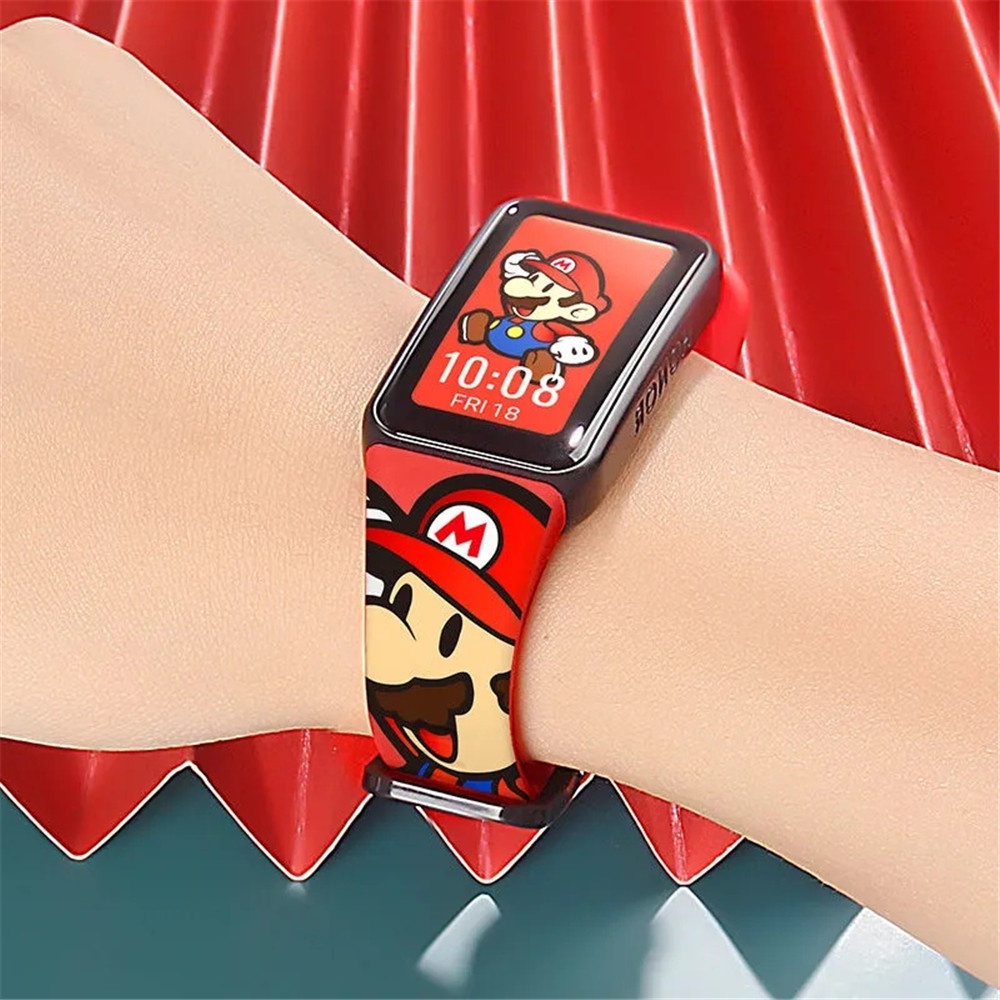Dây đeo đồng hồ thông minh bằng silicon in họa tiết thời trang thay thế cho huawei band 6/honor band 6