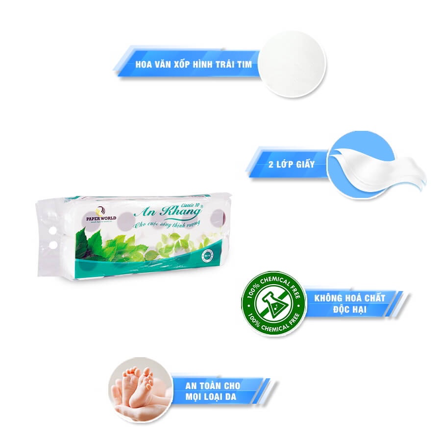 SALE - GIẤY VỆ SINH SIÊU DAI | 100% bột giấy nguyên sinh - KHÔNG BỤI AKC10