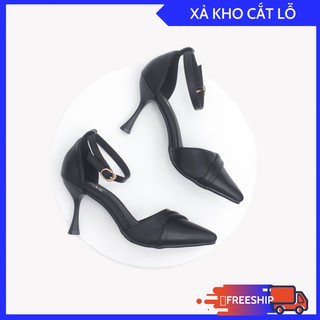 [THANH LÝ] Giày Cao Gót 7cm Bít Mũi Quai Hậu Màu Đen Pixie X427 Xả Lỗ Vốn