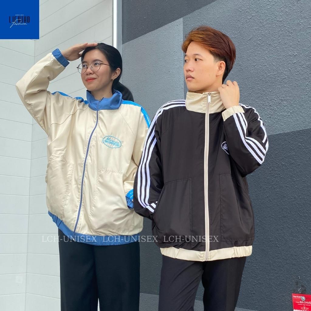 Áo khoác dù form rộng unisex basic nam nữ thêu Marcus Áo khoác chống nắng 2 lớp cổ cao LCH