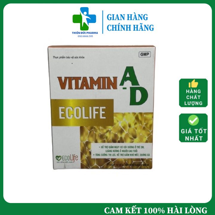 Viên Uống Vitamin A-D Hỗ Trợ  Sáng Mắt Đẹp Da Tăng Cường Hấp Thu Canxi Và Tăng Đề Kháng