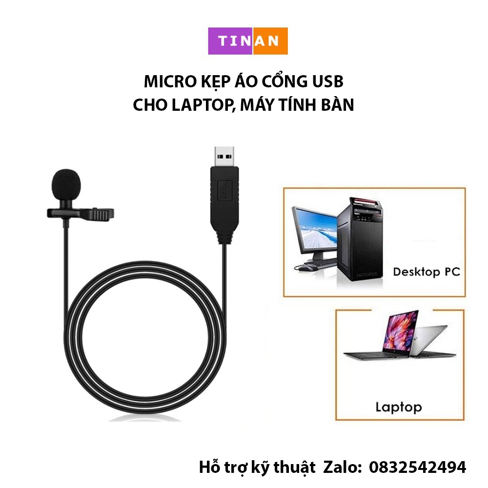 Micro Kẹp Áo Cổng USB Cho Laptop, Máy Tính Bàn, Cắm Là Chạy