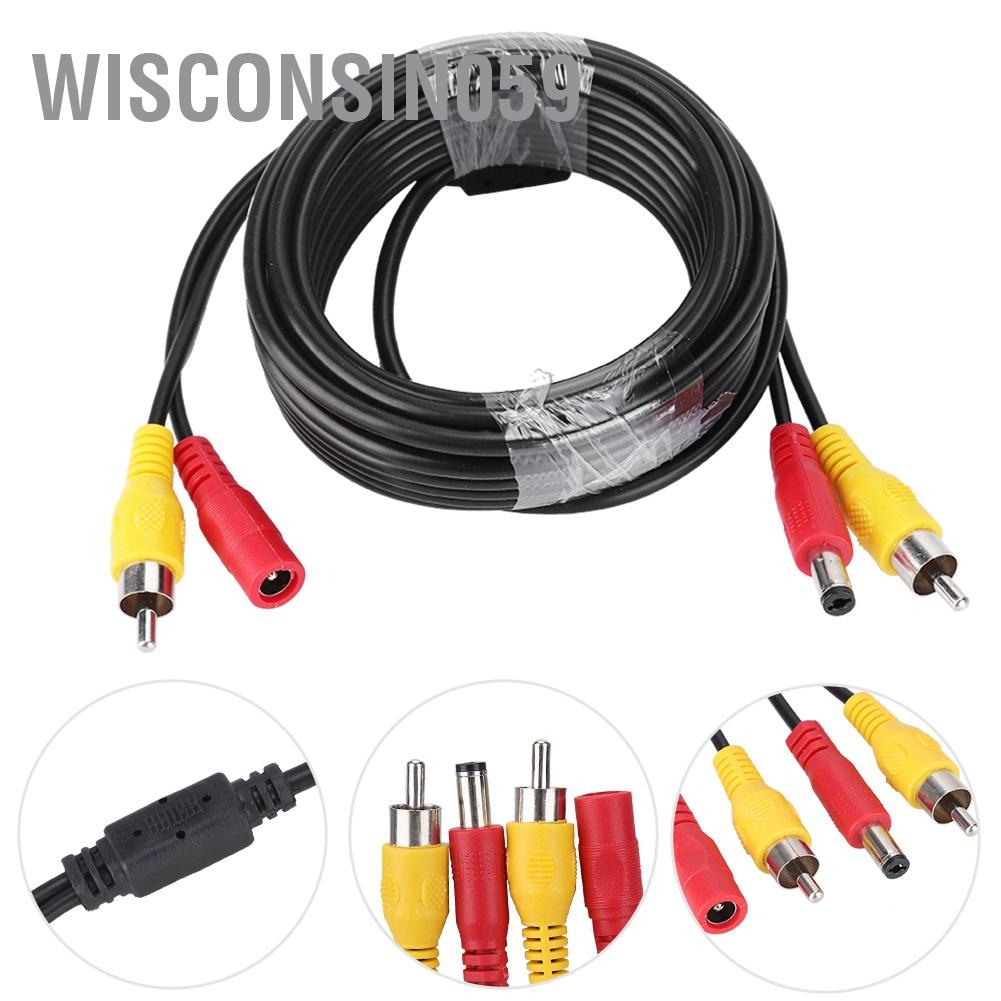 Wisconsin059 RCA + DC Car Monitoring Analog Camera AV Audio Video Power Cable Wire