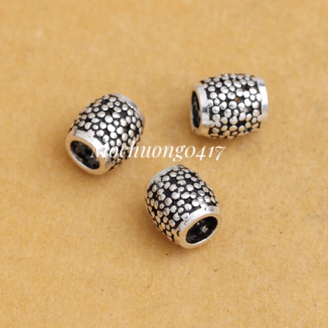 KHO SỈ  Charm bạc trụ họa tiết hoa - Hàng loại 1 cực đẹp PH272