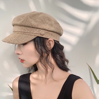 [Nhập SPE6533 hoàn 99% xu] Mũ baret / mũ newsboy thuỷ thủ tròn nữ chất dạ thô có dây điều chỉnh