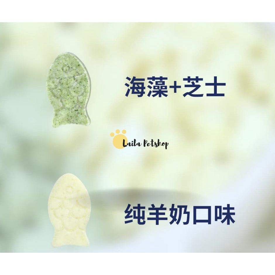 Bánh Viên Sữa Dê Bổ Sung Canxi Cho Mèo - Snack thưởng cho mèo gói 100gr - Laila Petshop