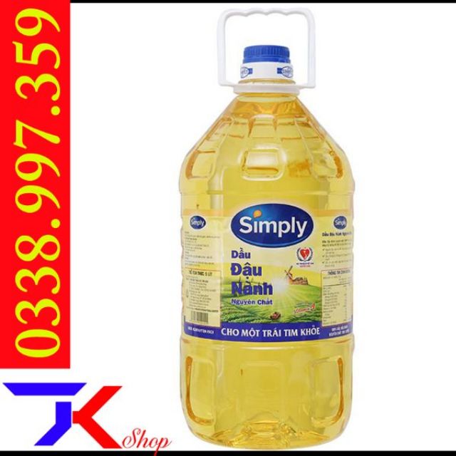 Dầu ăn Simply Đậu nành nguyên chât 5L