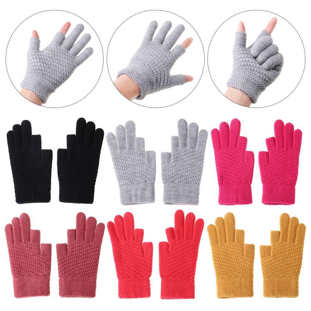 XIANTIN Găng Tay Len Hở Ngón Mềm Mại