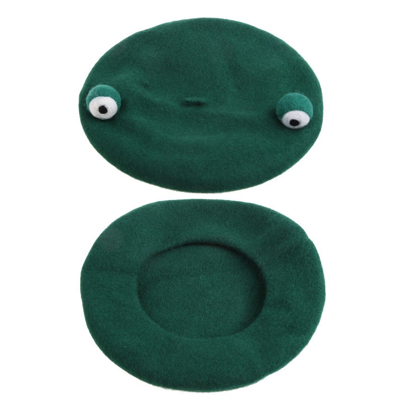 Mũ Nồi Giả Len Hóa Trang Nhân Vật Hoạt Hình Mắt Ếch Xanh Lá Phong Cách Lolita Cho Nữ
