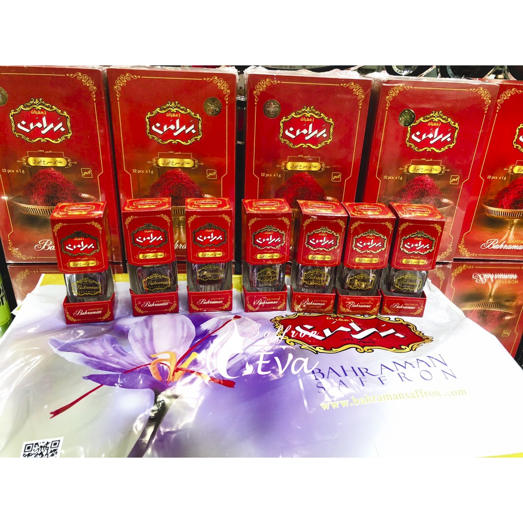 Hộp 1gr Saffron Iran Loại Negin (Bahraman hộp dài) / Nhụy Hoa Nghệ Tây Iran Loại Negin Hộp 1gr Bahraman