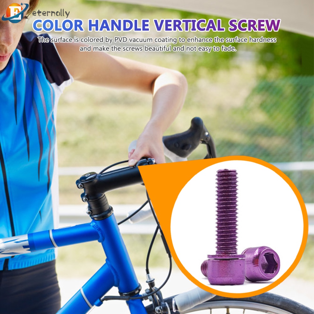 Bộ 6 ốc vít bằng titan M5x18mm kèm vòng đệm cho xe đạp