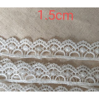 Ren chỉ màu trắng  ,size 1.5cm (1 m/5k)
