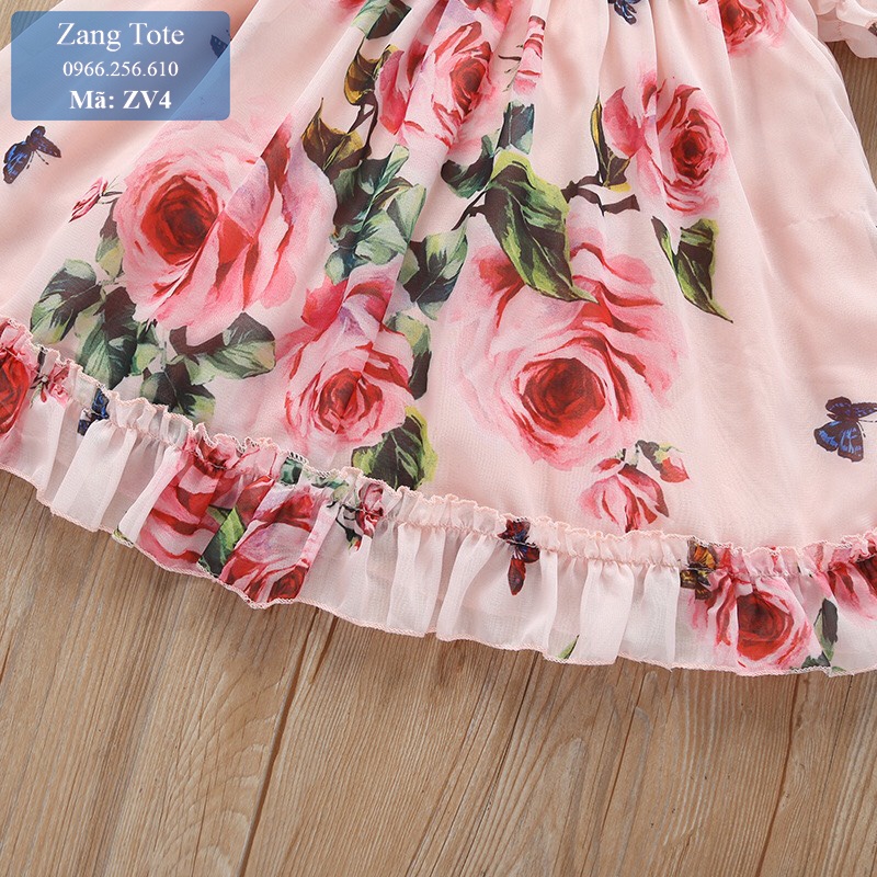 ZV4 - Váy hoa công chúa cho bé gái chất voan cao cấp cực xinh đáng yêu - Zang Tote