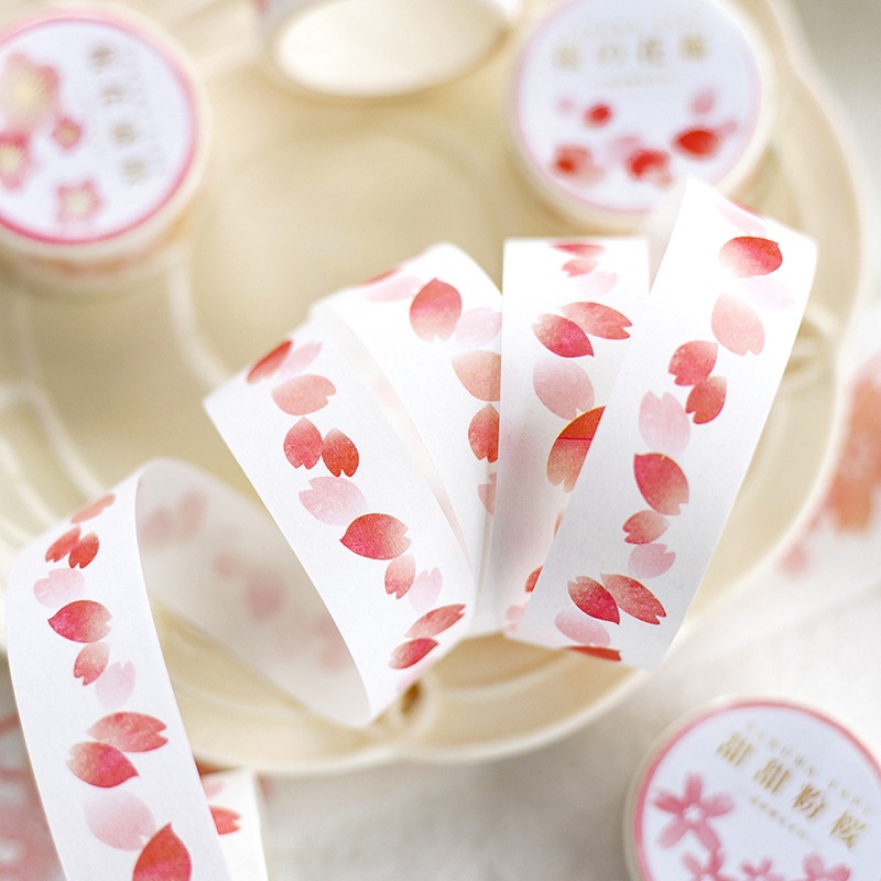 1 Cuộn Băng Keo Dán Mặt Nạ In Hình Hoa Anh Đào Dễ Thương