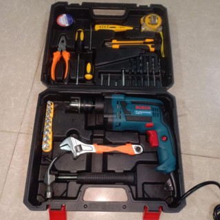 Bộ máy khoan đa năng BOSCH 910W tặng kèm bộ phụ kiện, máy hoạt động mạnh và ổn định