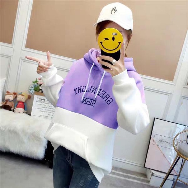 Áo khoác hoodie nữ mẫu GreenLight chữ thêu xinh