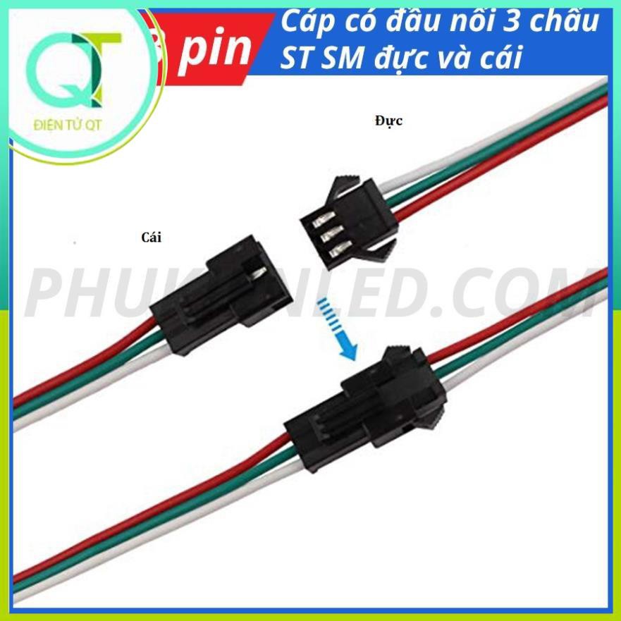 Dây nối JST SM 3 chấu chuyên dụng cho dây đèn LED Full Color 2811, 2812 IC 1903