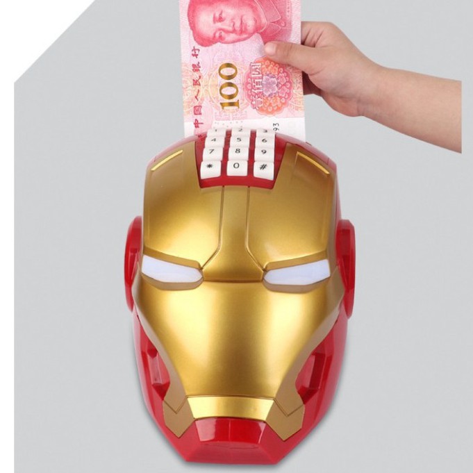 Két Đựng Tiền Mini - Két sắt Thông Minh Hình Siêu Anh Hùng Iron Man big size