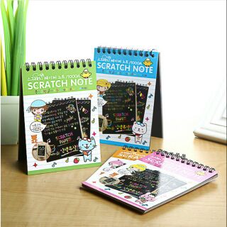 Sổ vẽ scratch note ma thuật cầu vồng a6 kèm bút cạo