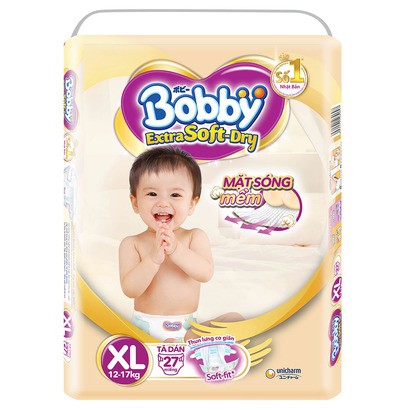 Tã dán Bobby Extra Soft Dry S40/ M34/ L30/ XL27/ XXL24