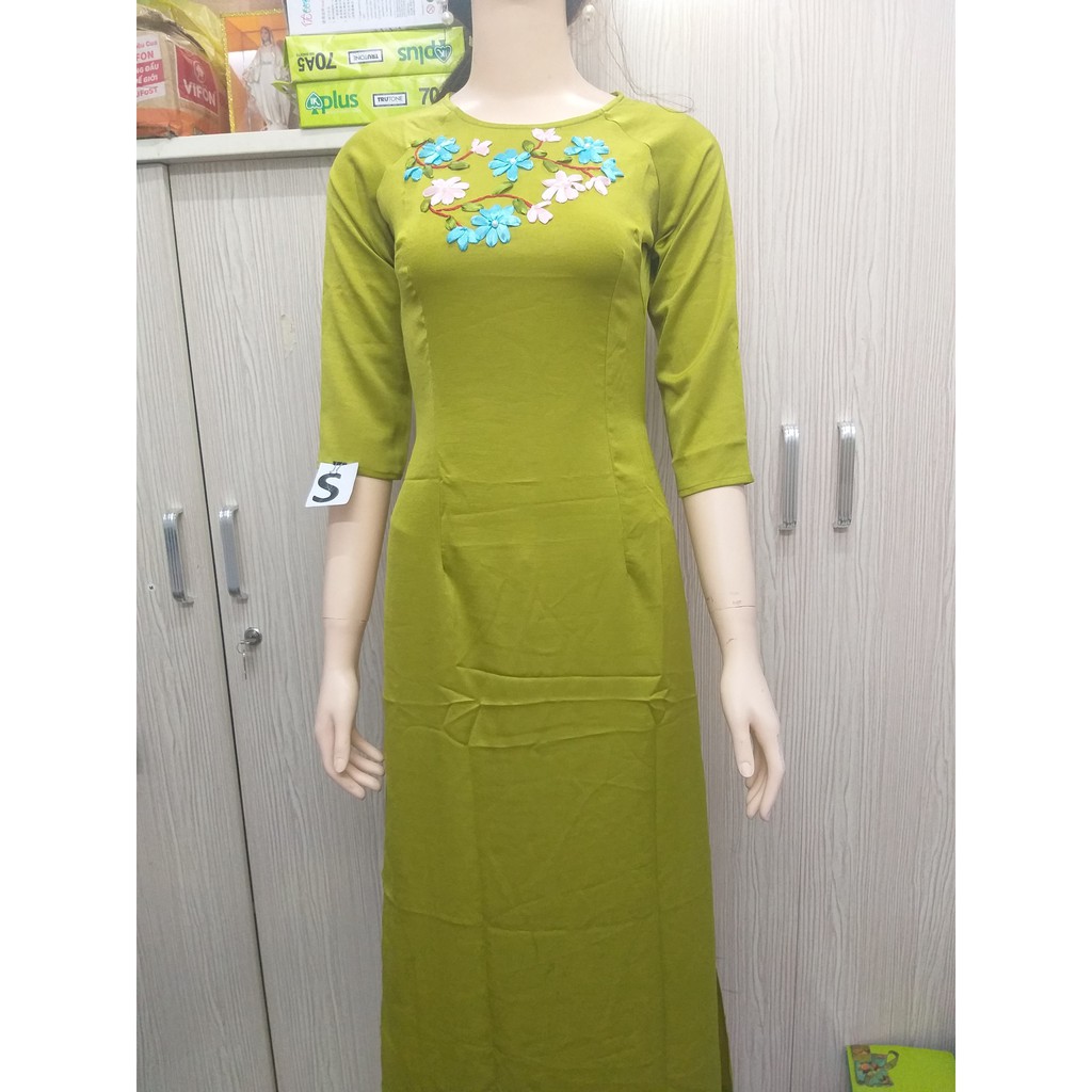 Aó dài tây thi đính hoa chất cực đệp dáng chuẩn hàng lẻ size giá rẻ