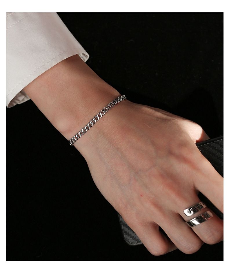 Vòng tay titan dạng xích kích thước 3.5mm sang trọng cho cặp đôi | BigBuy360 - bigbuy360.vn