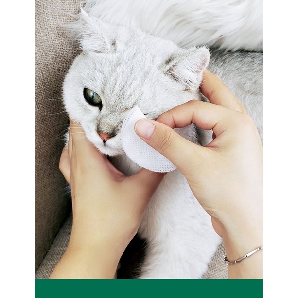 (Hộp 130 miếng) Khăn ướt lau mắt, tai cho chó mèo