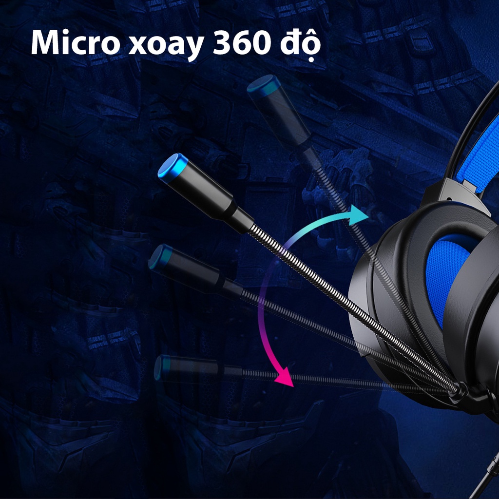 Tai Nghe Chụp Tai Gaming PC G80 Có Mic Có dây Máy Tính Chơi Game thủ Chuyên Dụng Có Đèn Led Nhiều Màu