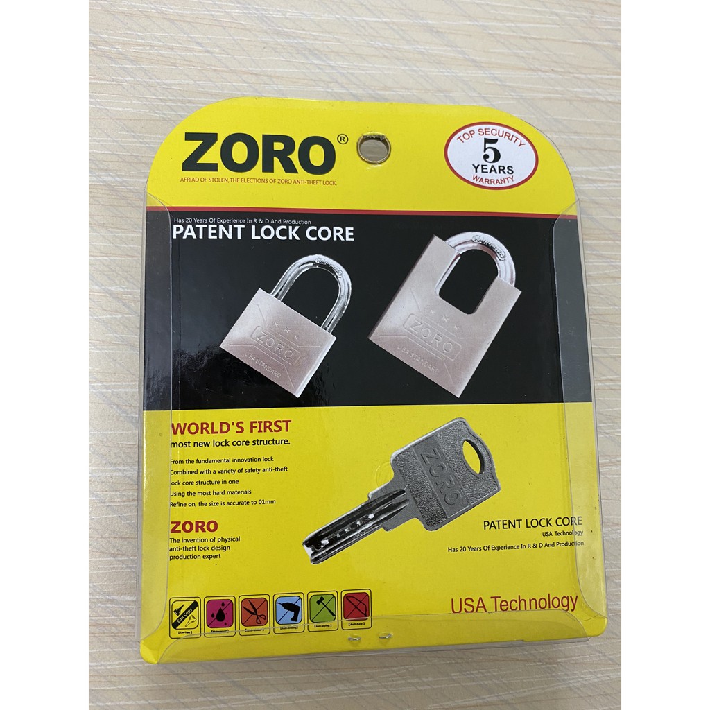 Ổ KHÓA DÀY CHỐNG CẮT ZORO KÈM 4 CHÌA, khóa nhà cửa an ninh an toàn chống trộm, security door lock locker, xịn rẻ cao cấp