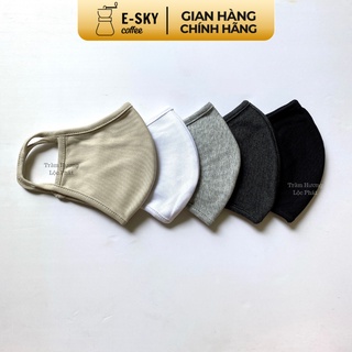Khẩu trang nam nữ vải cotton cao cấp chống nắng tia uv màu xám nhạt combo 5 cái