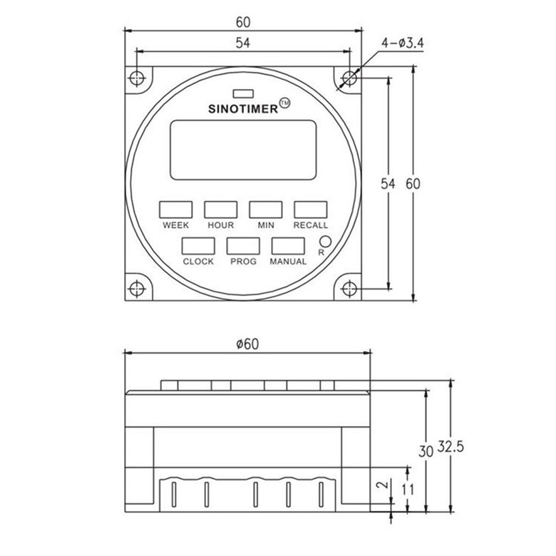 Công tắc hẹn giờ lập trình kỹ thuật số 7 ngày hàng tuần SINOTIMER 220V