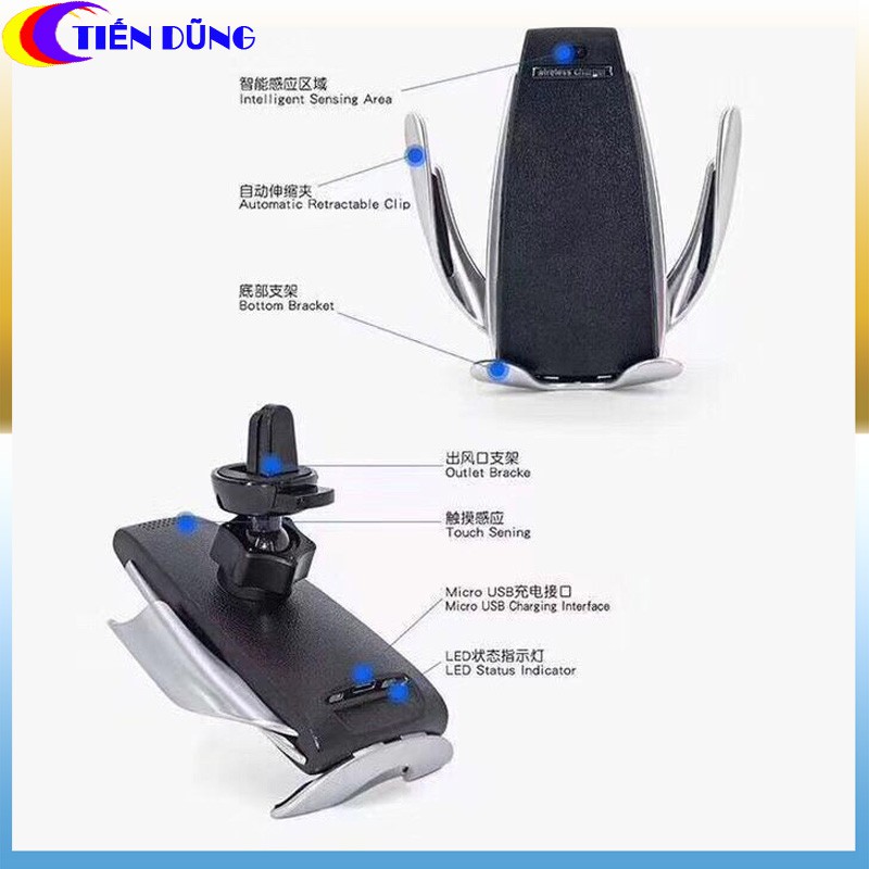 ĐẾ SẠC KHÔNG DÂY S5 Wireless Charging Car Phone