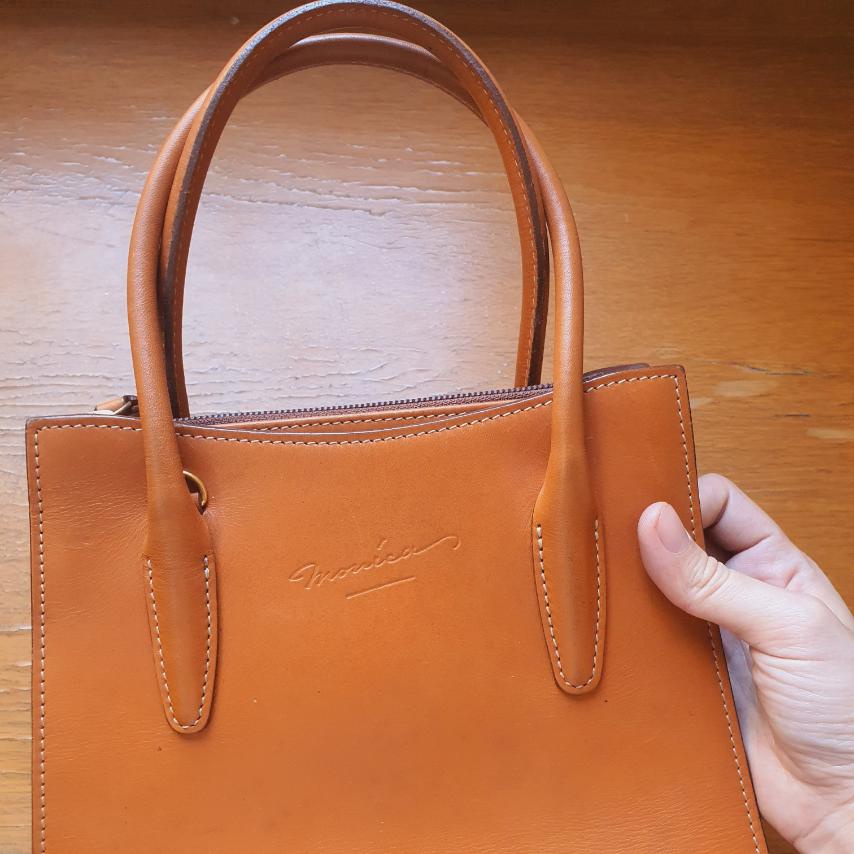 Túi da thật vintage Nhật. Hiệu Monica. Made in Japan - em và nắng