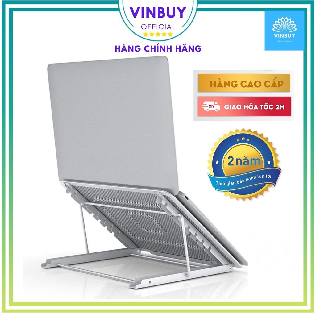 Giá đỡ laptop,ipad, macbook, kệ đỡ máy tính nhôm cao cấp hỗ trợ tản nhiêt, gấp gọn - Hàng chính hãng - VinBuy