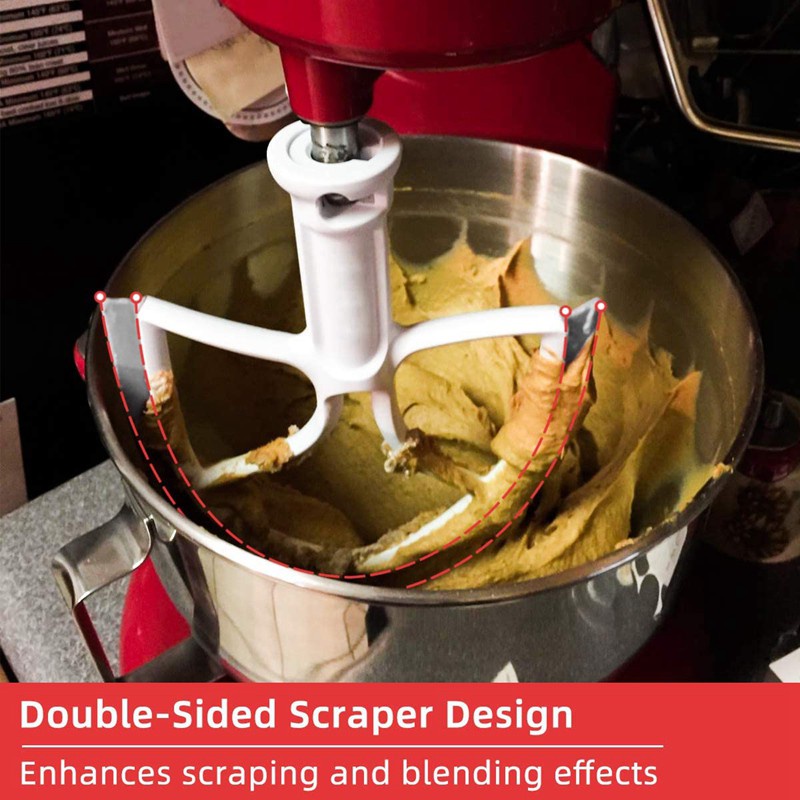 5QT Flat Beater for KitchenAid Stand Mixer Bowl Scraper,Paddle