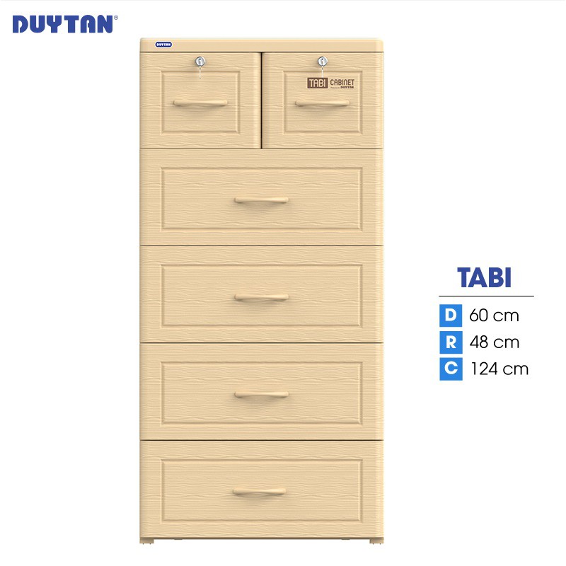 Tủ nhựa DUY TÂN Tabi 5 tầng 6 ngăn (60 x 48 x 124 cm) - 51599