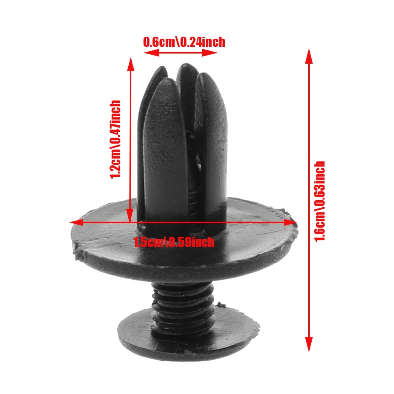 FENDER 50 Ốc Vít Nhựa 6mm Kẹp Tấm Chắn Bùn Xe Hơi