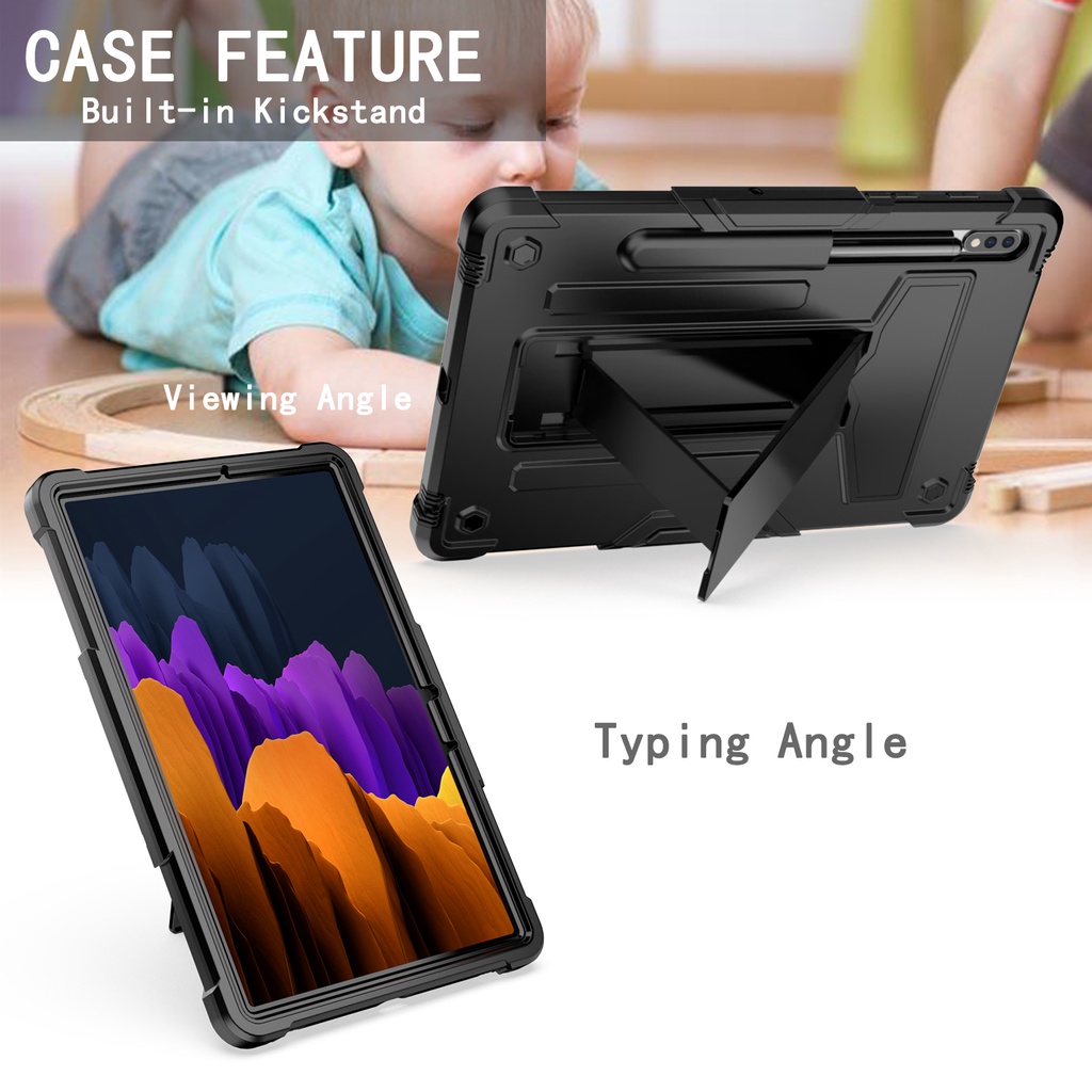 Ốp Máy Tính Bảng Silicon Chịu Được Sức Nặng Có Giá Đỡ Cho Samsung Tab S8 11 2022 S7 11 Tab A7 Lite 8.7/Tab A 8.0/Tab A 10.1/Tab A7 10.4/Tab S6 Lite