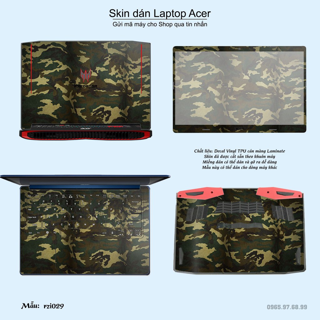 Skin dán Laptop Acer in hình rằn ri _nhiều mẫu 2 (inbox mã máy cho Shop)