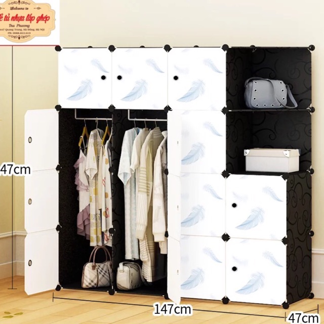 Tủ nhựa ghép 14 ô kèm 2 góc Size sâu 47cm. Tặng 2 móc treo đồ. Nhắn tin chọn mẫu yêu thick