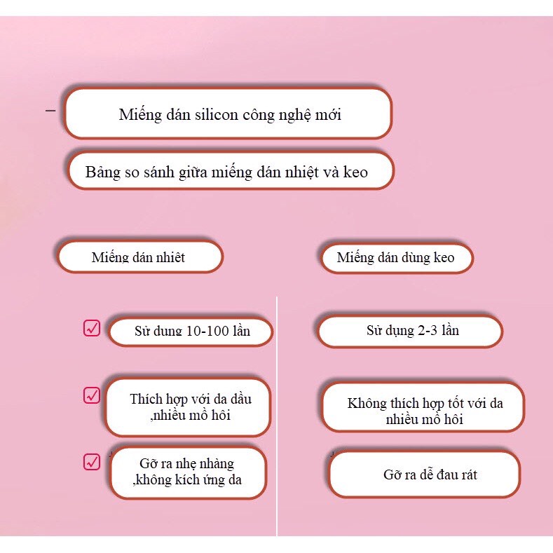 Miếng ngực silicon nhiệt tự thân không keo, dán ti siêu dính,siêu mỏng ôm khít bền đẹp bảo vệ nhũ hoa