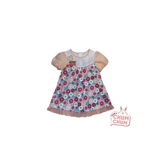 [XẢ KHO] Váy Đầm Ovo Hoa Pha Chấm Bi Ngắn Tay Babychum.68