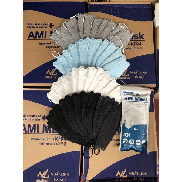 Khẩu Trang 4D Ami KF94 - 4 Lớp Kháng Khuẩn (Túi 5 chiếc) | BigBuy360 - bigbuy360.vn