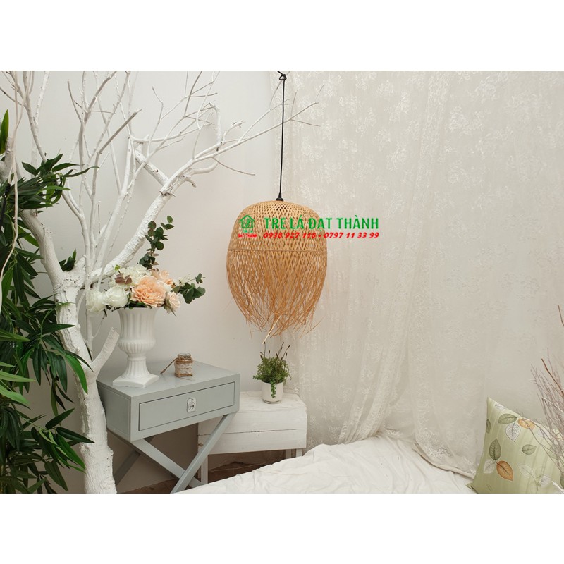 Đèn mây tre trang trí nhà cửa lồng tua rua thả trang trí, thả trần